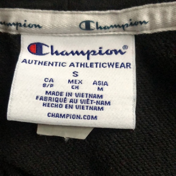 Champion Campus French Terry Oversized 1/4 Zip Paisley Black Hoodie Sweatshirt S - Picture 8 of 10